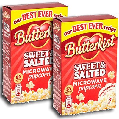 Butterkist Sweet and Salted Flavour Microwave Popcorn Pack of 2 ( 210g box x 2 ) 6 Sachets in total