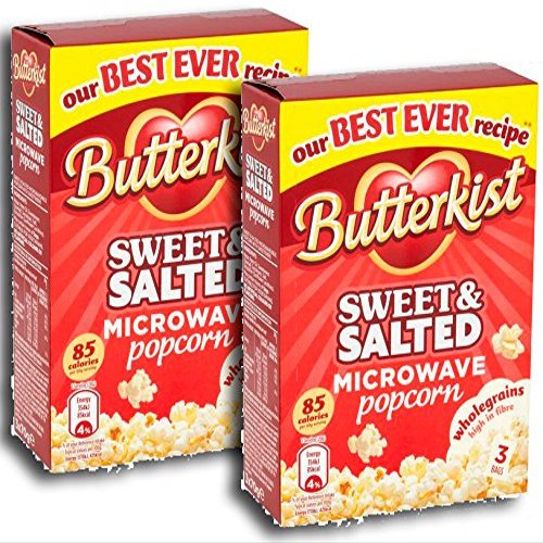 Butterkist Sweet and Salted Flavour Microwave Popcorn Pack of 2 ( 210g box x 2 ) 6 Sachets in total