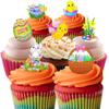 30 Stand Up Cute Easter Themed Edible Wafer Paper Cake Toppers Decorations view 3