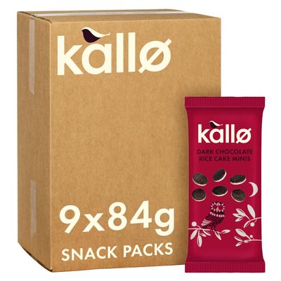 Kallo Dark Chocolate Mini Rice Cakes, 9 x 84g