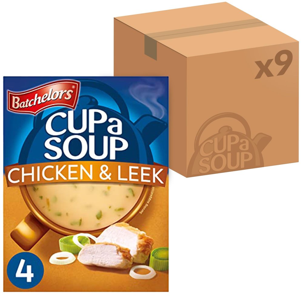 Batchelors Cup a Soup Chicken & Leek Instant Soup Sachets, 86 g Box (Pack of 9 Boxes - Each Contains 4 Sachets)