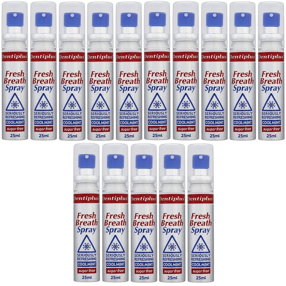x15 Dentiplus Fresh Breath Spray Seriously Refreshing Coolmint Sugar Free 25ml