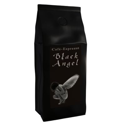 C&T Black Angel Dark Roast Coffee Beans (200g Ground) - Low Acidity, Healthy, Freshly Roasted - Suitable for Espresso and Italian Coffee Specialities