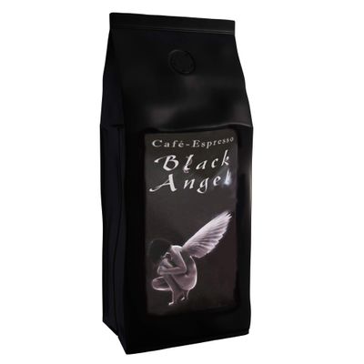Espresso Coffee Beans "Black Angel" Coffee Beans (200g Whole Beans) - Strongly Roasted - Top Coffee - Low in Acidity and Healthy, Freshly Roasted