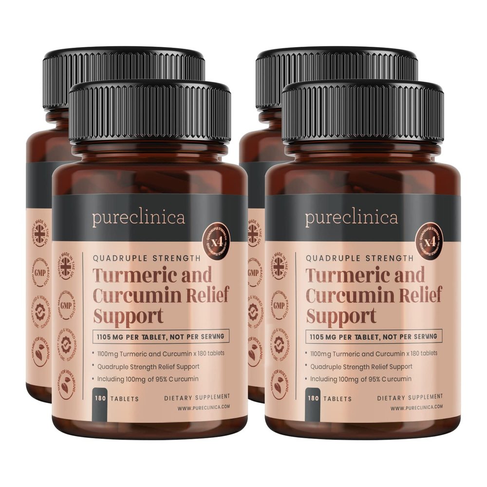 Turmeric & Curcumin 1100mg  Extra High Strength 95% Curcuminoids with Black Pepper for Maximum Absorption  720 Tablets (4 x 180) - 24-Month Supply  400% Stronger Potency