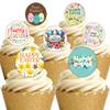 24 Precut Happy Easter Themed Edible Wafer Paper Cake Toppers Decorations view 2