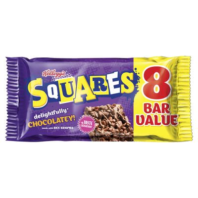 Kellogg's Rice Krispies Squares Totally Chocolatey 8 Cereal Bars, Pack of 5