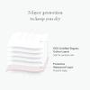 Rael Organic Cotton Cover Reusable Pads Thin Cloth Pads, Leak Free, Washing Machine Safe, Menstrual Pads with Wings (3 Count, Overnight) view 3