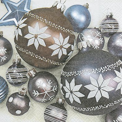 20 Napkins 33 x 33 cm Snowflake Baubles
