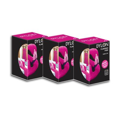 3 x DYLON Fabric Dye Machine Use 350g - (Flamingo Pink)