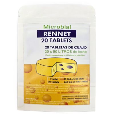 20 x Cuajo TITANIUM RENNET Tablets For any type of cheese 20 TABLETS FOR 1000L OF MILK