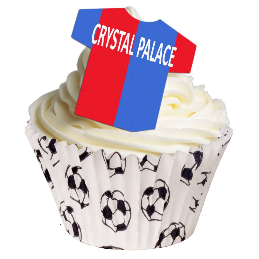 12 Edible T Shirt Decorations - Great for Crystal Palace Fans - Perfectly pre-Cut Wafer just pop Them Out The Packaging and top Them on Your Cake - Pack of 12 - by CDA Products Ltd