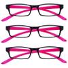 The Reading Glasses Company Black Neon Pink Neck Specs Readers Value 3 Pack Womens Ladies Spring Hinges RRR20-4 +2.50 view 1