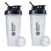 Blender Bottle Classic Loop Top Shaker Bottle, 28-Ounce 2-Pack, Clear/Black view 1