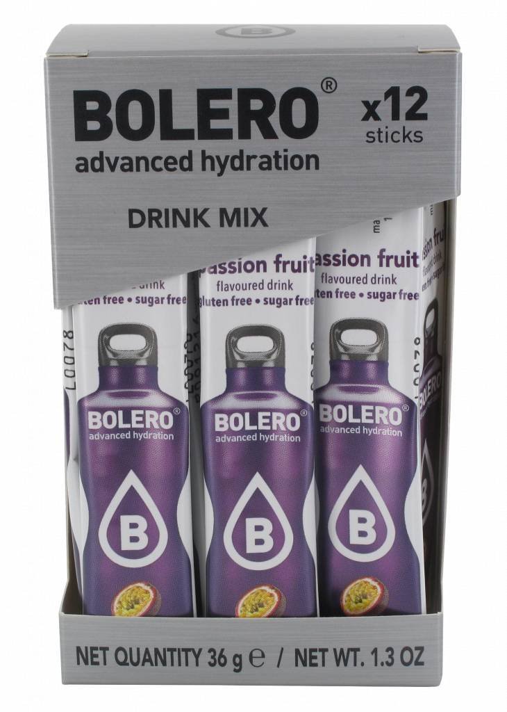 Bolero Drink Sticks Passion Fruit, 12 Sticks to Mix with 500ml of Water, Ideal for Hiking, Travelling, Camping, Hydration, Diabetic
