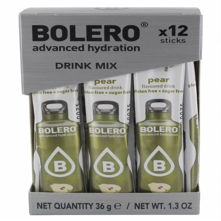 Bolero Drink Sticks Pear, 12 Sticks to Mix with 500ml of Water, Ideal for Hiking, Travelling, Camping, Hydration, Diabetic