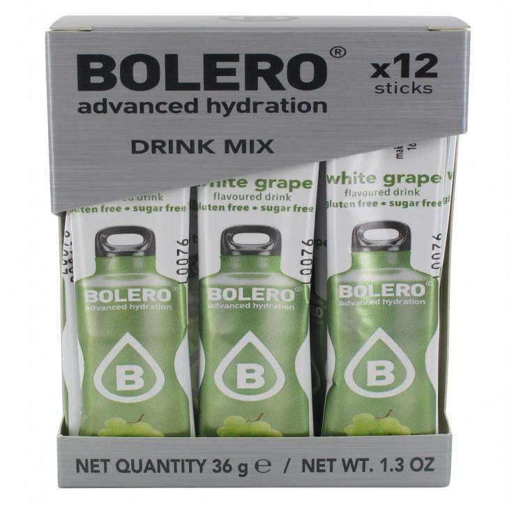 Bolero Drink Sticks White Grape, 12 Sticks to Mix with 500ml of Water, Ideal for Hiking, Travelling, Camping, Hydration, Diabetic