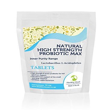 ProBiotic MAX High-Strength Health Food Supplement Lactobacillus L-Acidophilus 20 Billion Bacteria Units 50mg 60 Tablets Pills HEALTHY MOOD UK