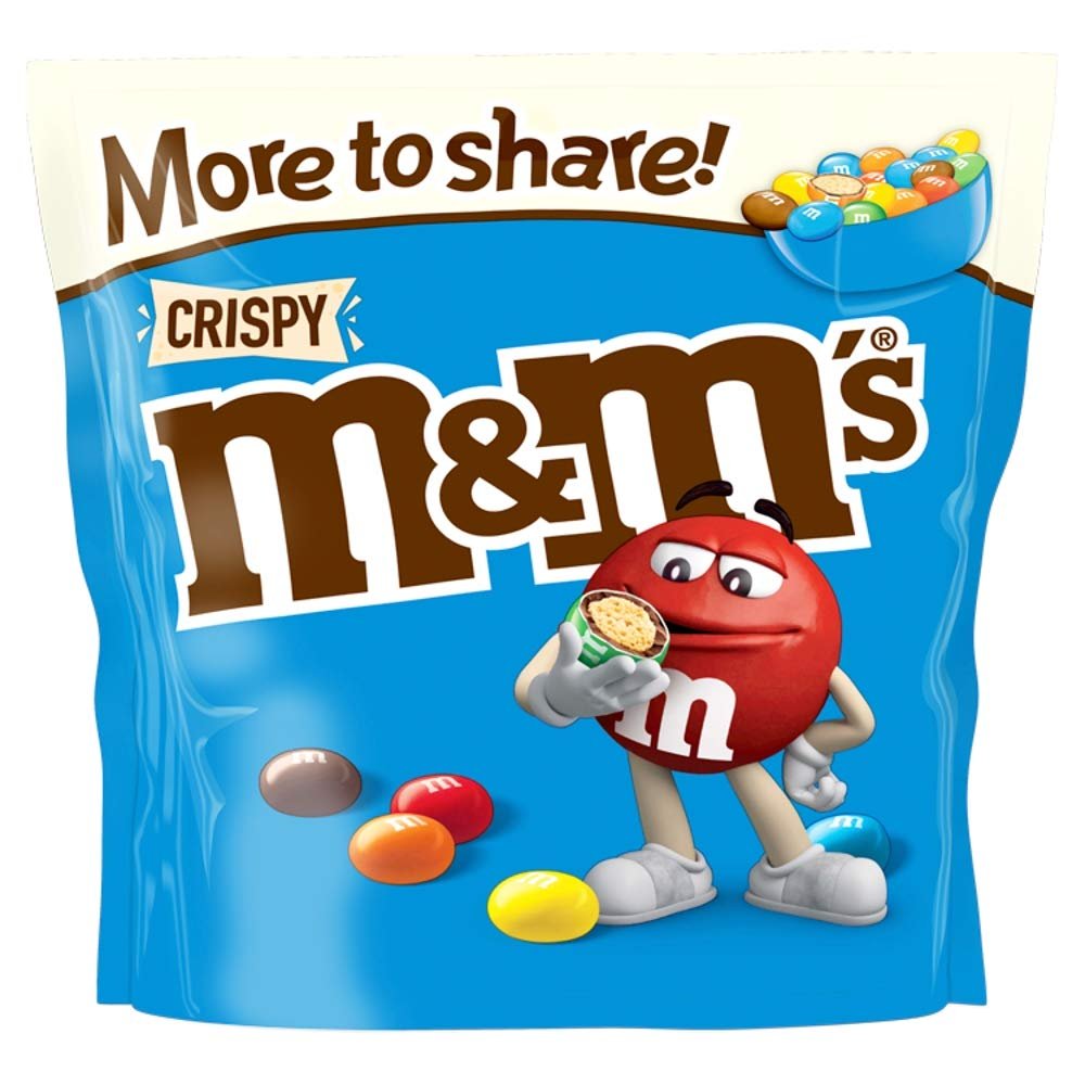 M&M's Crispy Chocolate Pouch, Chocolate Gifts & Movie Night Snacks, 246 g