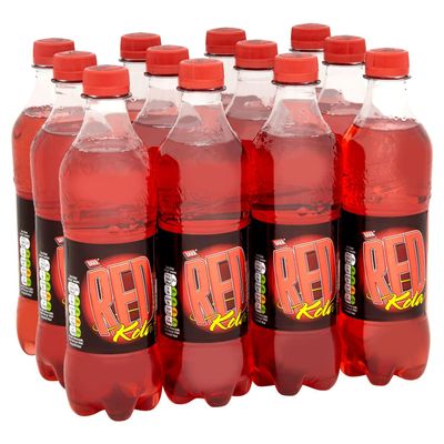 Barr Red Kola - 12 Pack x 500ml Bottles - Red Cola Flavoured Drink - Bottles Made from Recycled Plastic
