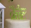 All About Details Lime Green Welcome Baby Girl Topper, 6 x 9 view 1