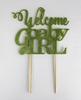 All About Details Lime Green Welcome Baby Girl Topper, 6 x 9 view 2