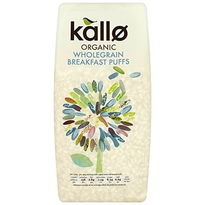 Kallo Organic Natural Puffed Rice Cereal 225g (Case of 8)