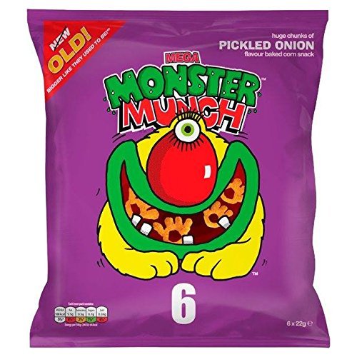 Mega Monster Munch Pickled Onion Snacks 22g x 6 per pack