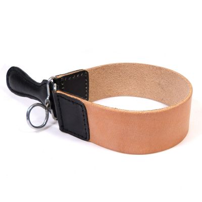Leather strop for Razors 55 cm - Padded Handle - Foldable