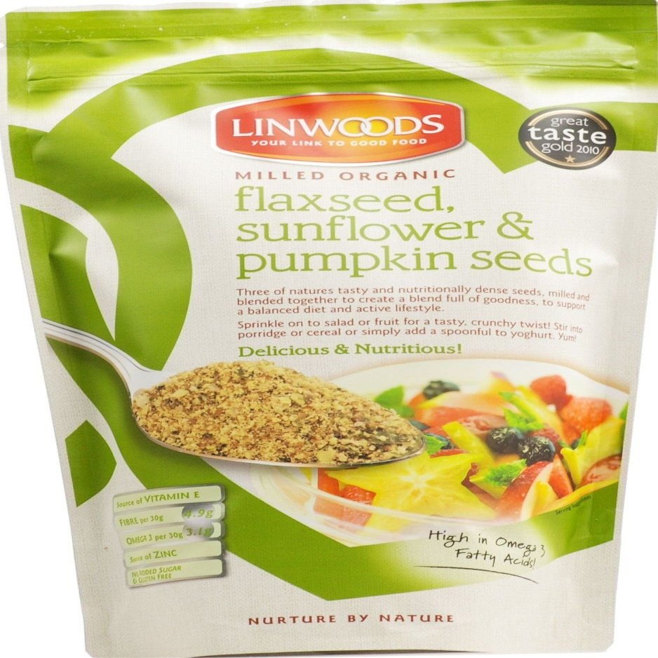 Linwoods Organic Milled Flax, Sunflower & Pumpkin Mix 425g (Case of 12)