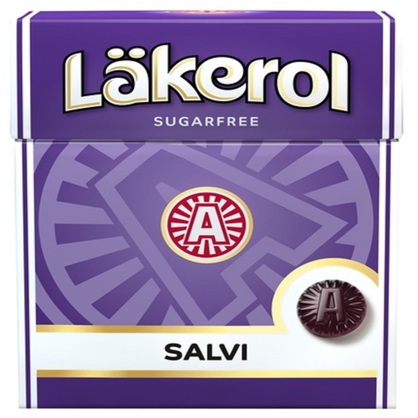 4 Boxes x 25g of Lkerol Salvi - Stevia - Original - Swedish - Sugar Free - Salmiak - Licorice - Pastilles - Lozenges - Drops - Dragees - Candies - Sweets