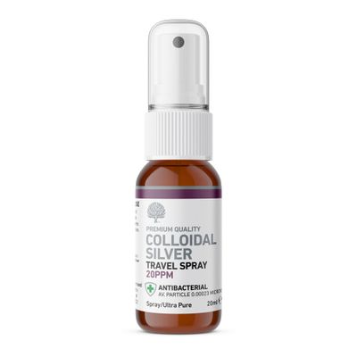 Natures Greatest Secret Colloidal Silver Spray 20ppm 20ml | Travel Size | Crystal-Clear Ionic | pH 9.0 | Amber Glass | Natural & Vegan