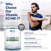 Vitamin K2 MK7 200mcg - 365 Vegan Tablets not Capsules - 1 a Day - 1 Year Supply - High Strength VIT K2 Menaquinone - Easy to Swallow - Made in The UK - Nu U Nutrition view 3