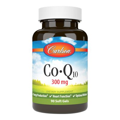 Carlson CoQ10 300 mg, 100% Natural All-Trans CoQ10, 30 Soft Gels