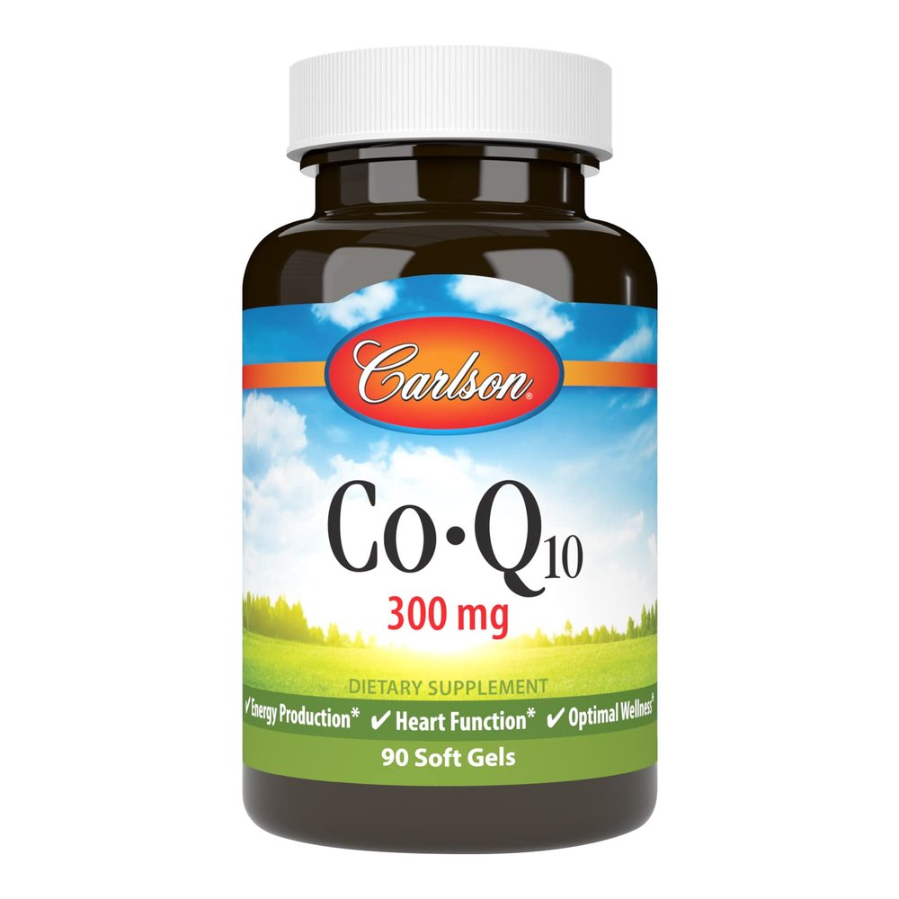 Carlson CoQ10 300 mg, 100% Natural All-Trans CoQ10, 30 Soft Gels