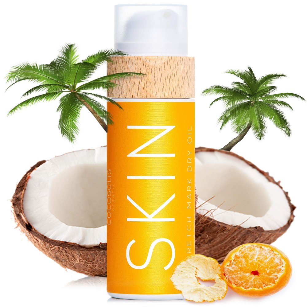 COCOSOLIS SKIN Stretch Mark Dry Oil Organic Oil for Correction & Prevention of Stretch Marks & Scars | For Pregnancy & During Rapid Change in Weight | Rebuilds Skin`s Collagen