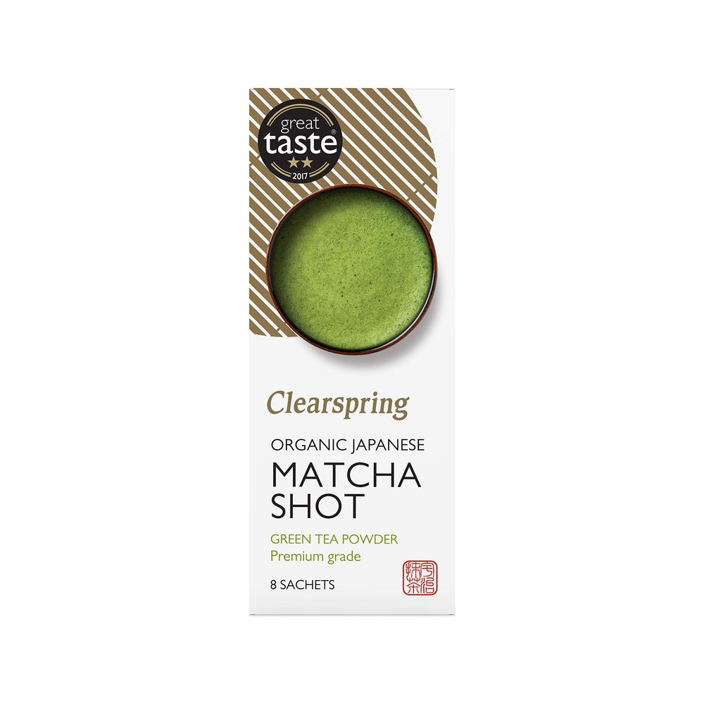 Clearspring Organic Japanese Matcha Shot | Premium Grade | 8 x 1g Sachets | Shade Grown in Uji, Kyoto | Organic | Vegan | Kosher