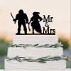 Personalised Pirate couple Mr and Mrs Cake Toppers for Wedding view 1