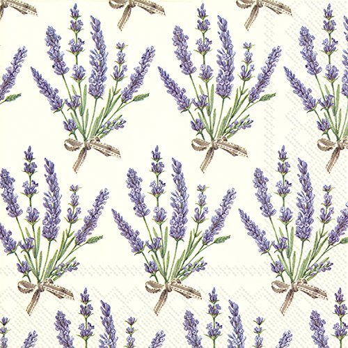 Bouquet of Lavender Cream 3ply Napkin 20pk (33 x 33 cm)
