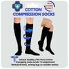 Kensington Compression Socks for Women & Men  Cotton Flight Socks for Travel, Maternity, Sports, & Medical Stockings  Calf & Ankle Swelling Relief, Improves Circulation, Great for Pregnancy Size 6-8 view 1