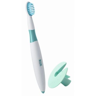 NUK Training Toothbrush 10256207 (incl. Protection Ring Safe Care of The First Teeth, BPA-Free, 2-Pack (2 Pieces)