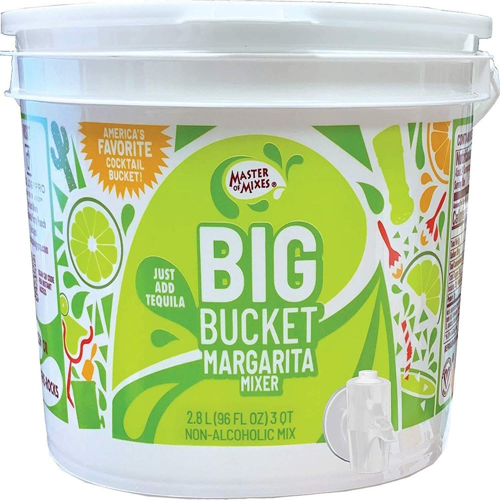 Master of Mixes BigBucket Margarita Cocktail Mixer | Party Bucket | Just Add Spirits | Ready to Use | 2.8 Litre | Keg, Party Drinks, Cocktails, 25 Servings!