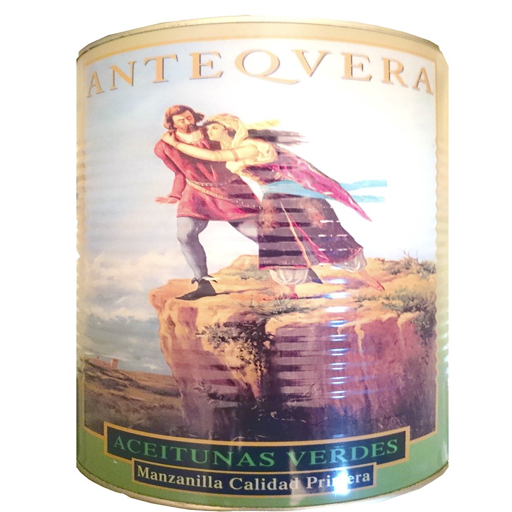 3 Large Cans.  Olives Manzanilla, with a mild Flavor Anchovies. Low in Salt.