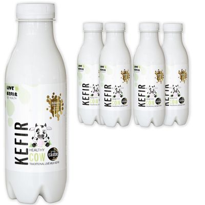 Live Kefir Gut Health, Healthy Cow Probiotic Kefir Milk Drink. Traditional, Naturally Made from Authentic Kefir Grains. Live Cultures, No Additives or Added Sugars. 4 x 500ml