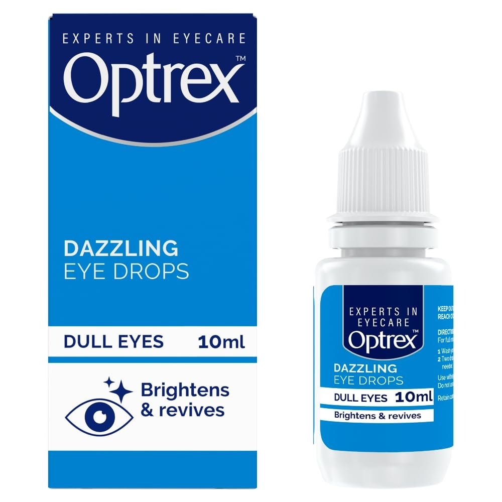Optrex Eye Dew Dazzling Drops 10ml, 6 Pack - Brighten & Refresh Tired Eyes with Soothing Relief and Long-Lasting Hydration, Ideal Daily Use, Convenient Multi-Pack for Home/Travel