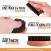 BARBER TOOLS Beard and mustache brush. Made with beech wood and 100% wild boar bristle. It is ideal for the use of oil, balm, wax and all beard care. view 3