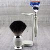 Haryali London 5 Edge Razor with Black Badger Hair Shaving Brush and Stand Perfect Shaving Kit for Mens view 3