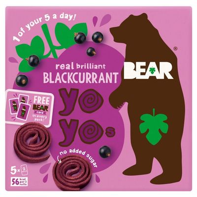 BEAR Yoyo Pure Multipack Blackcurrant Fruit Rolls, 20 g