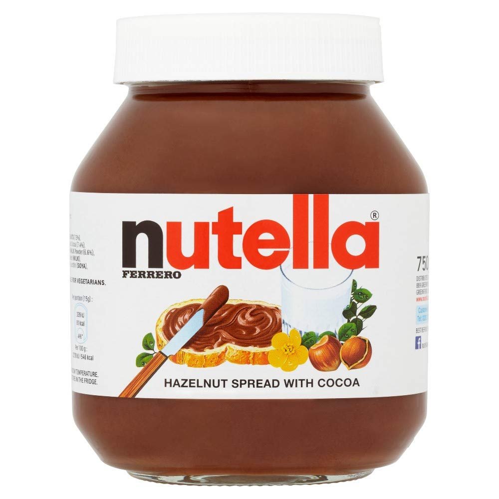 Nutella Hazelnut Chocolate Spread Jar, Chocolate Gift, Unique Recipe for a Smooth Texture and an Unmistakable Taste, Pack of 1 x 750g