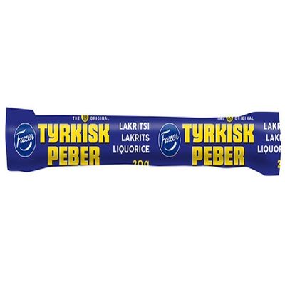 10 Sticks x 20g of Fazer Lakritsi Tyrkisk Peber - Original - Finnish - Filled - Black Liquorice (Licorice) - Candies - Sweets